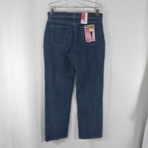 NWT! LEE JEANS! HIGH WAIST, STRAIGHT LEG STRETCH BLUE DENIM CLASSIC JEANS! SZ 12 - Picture 5 of 10